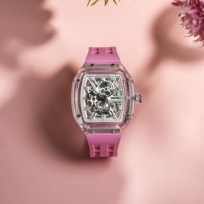 TSAR BOMBA TB8223 Women's Tonneau Skeleton Watch