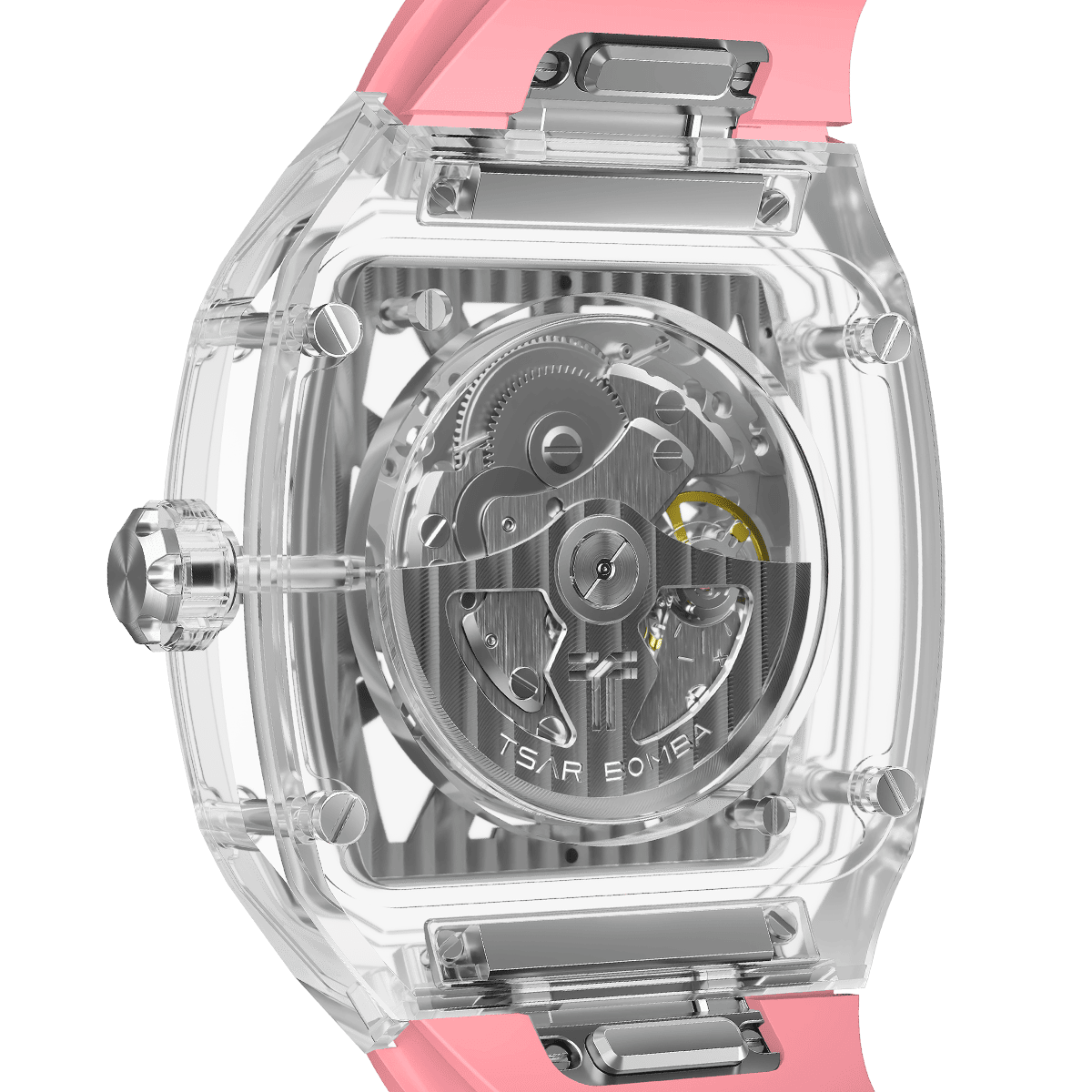 TSAR BOMBA TB8223 Women's Tonneau Skeleton Watch