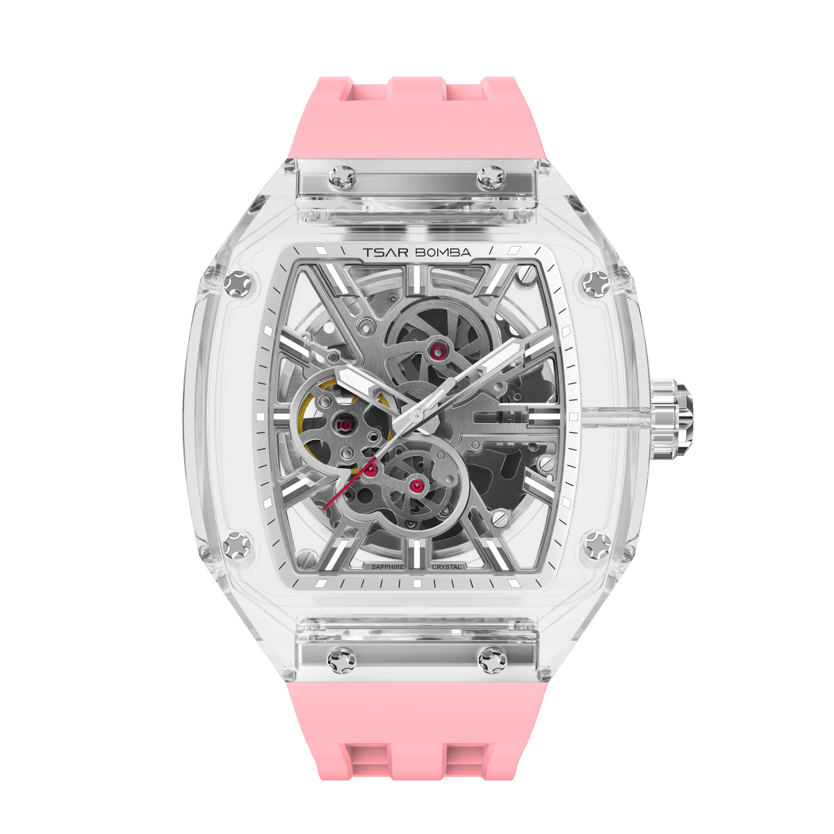 TSAR BOMBA TB8223 Women's Tonneau Skeleton Watch