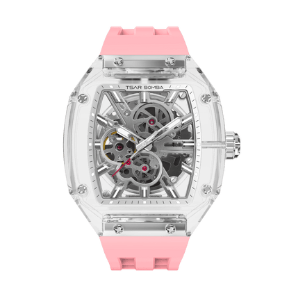 TSAR BOMBA TB8223 Women's Tonneau Skeleton Watch