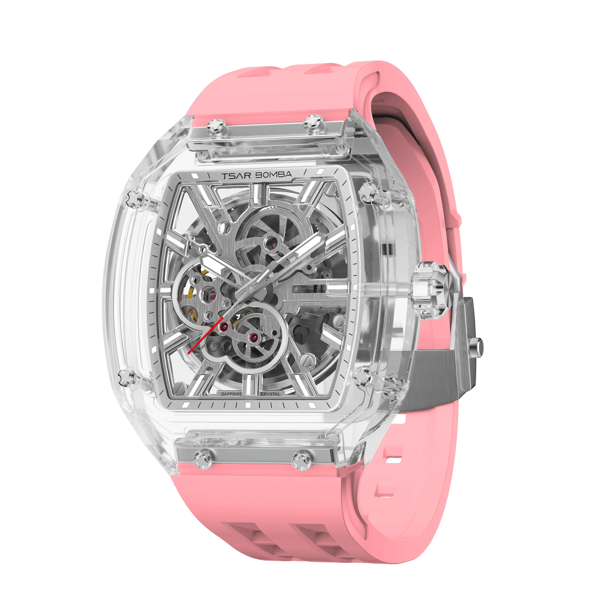 TSAR BOMBA TB8223 Women's Tonneau Skeleton Watch