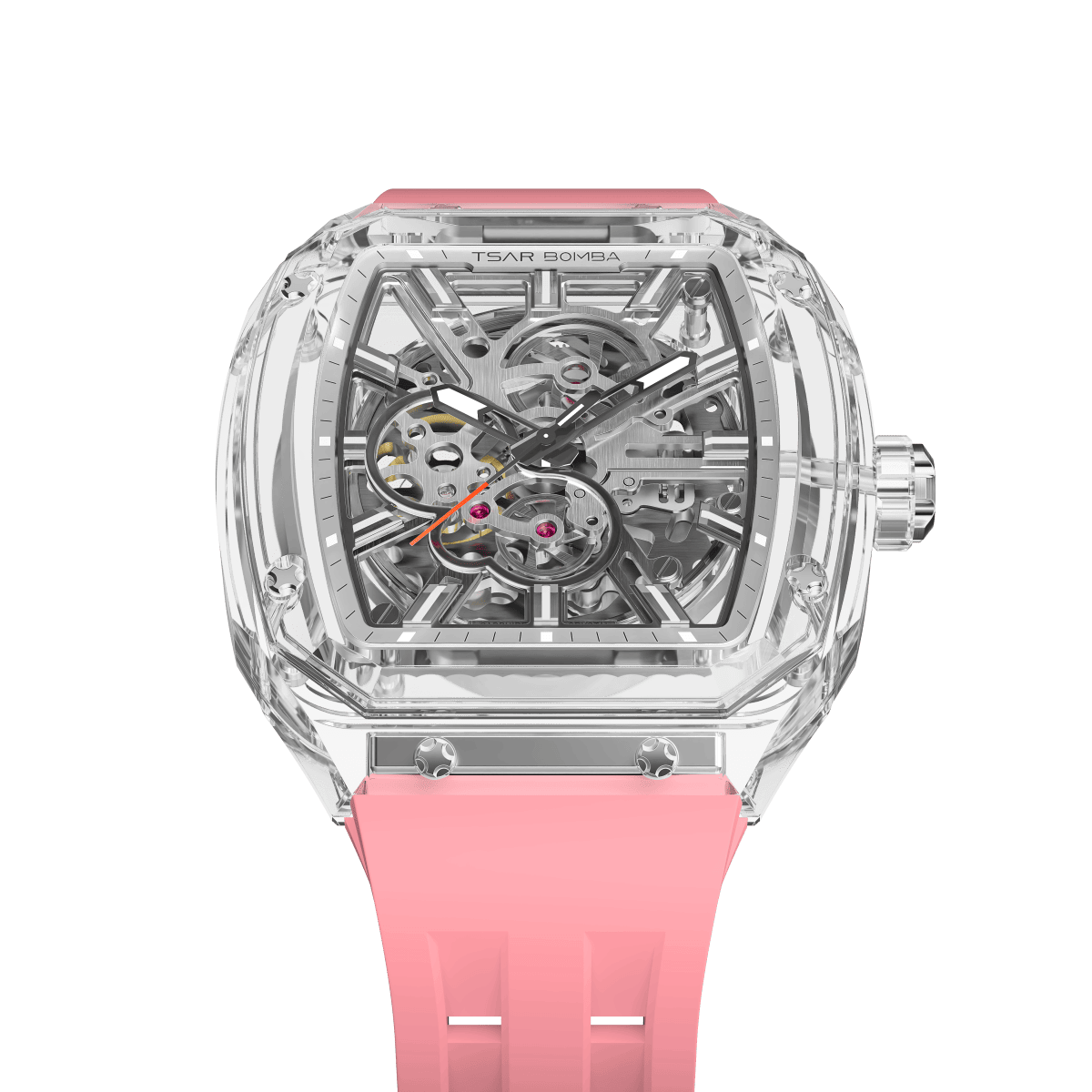 TSAR BOMBA TB8223 Women's Tonneau Skeleton Watch