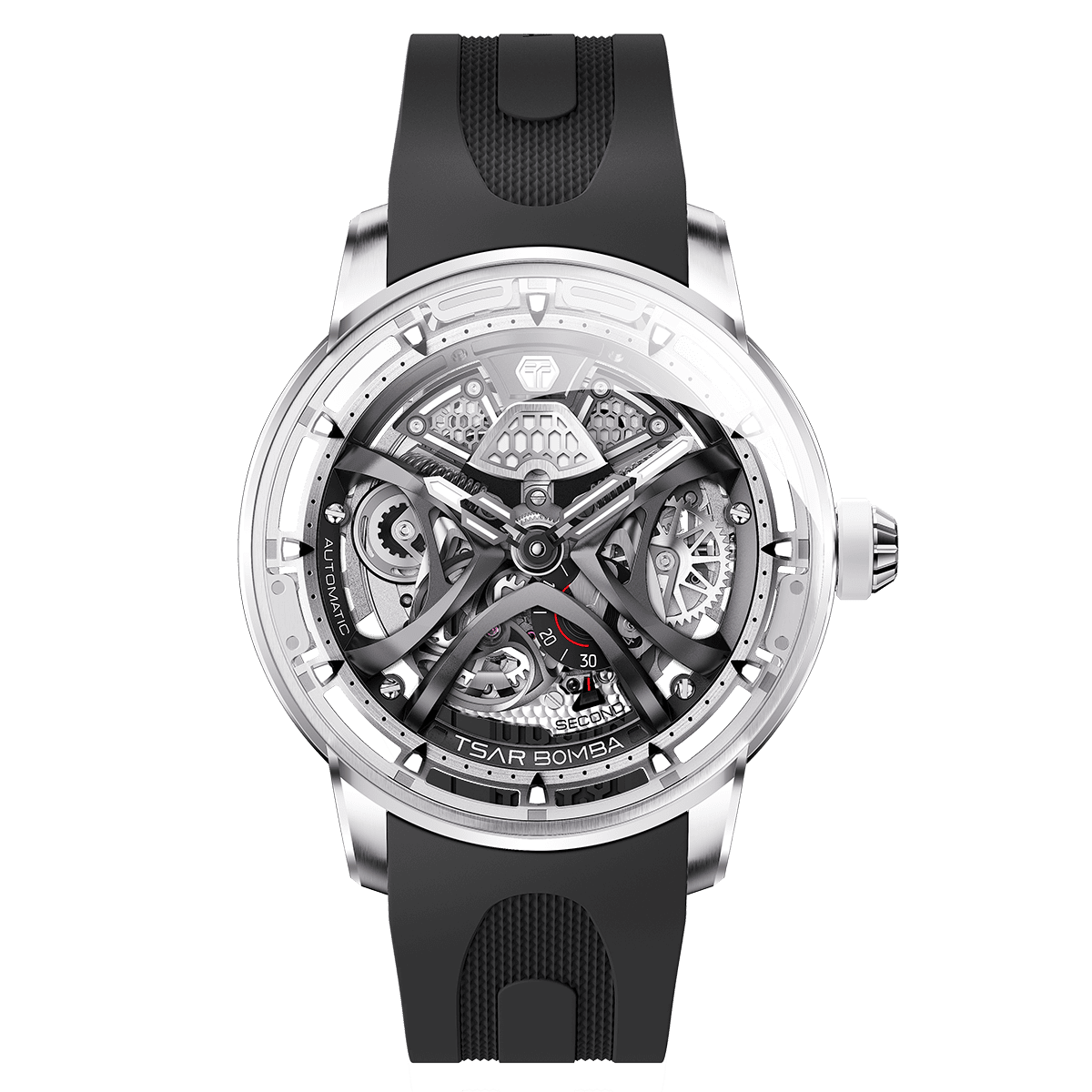 Tsarbomba Skunk Works T1 Men's Mechanical Watch Silicone Strap