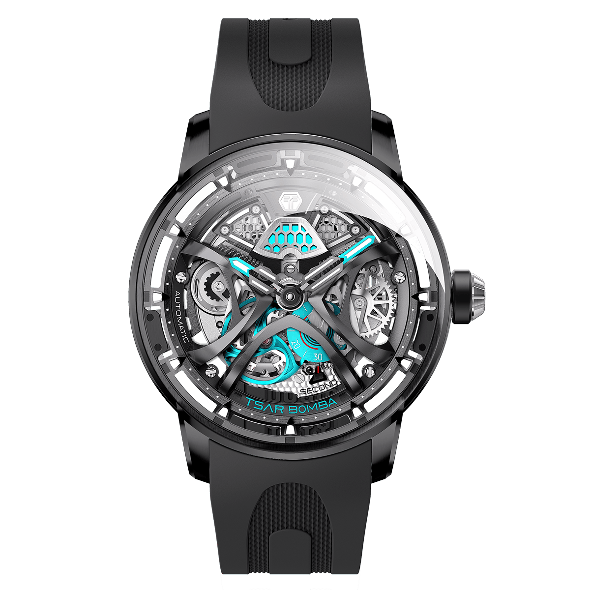 Tsarbomba Skunk Works T1 Men's Mechanical Watch Silicone Strap