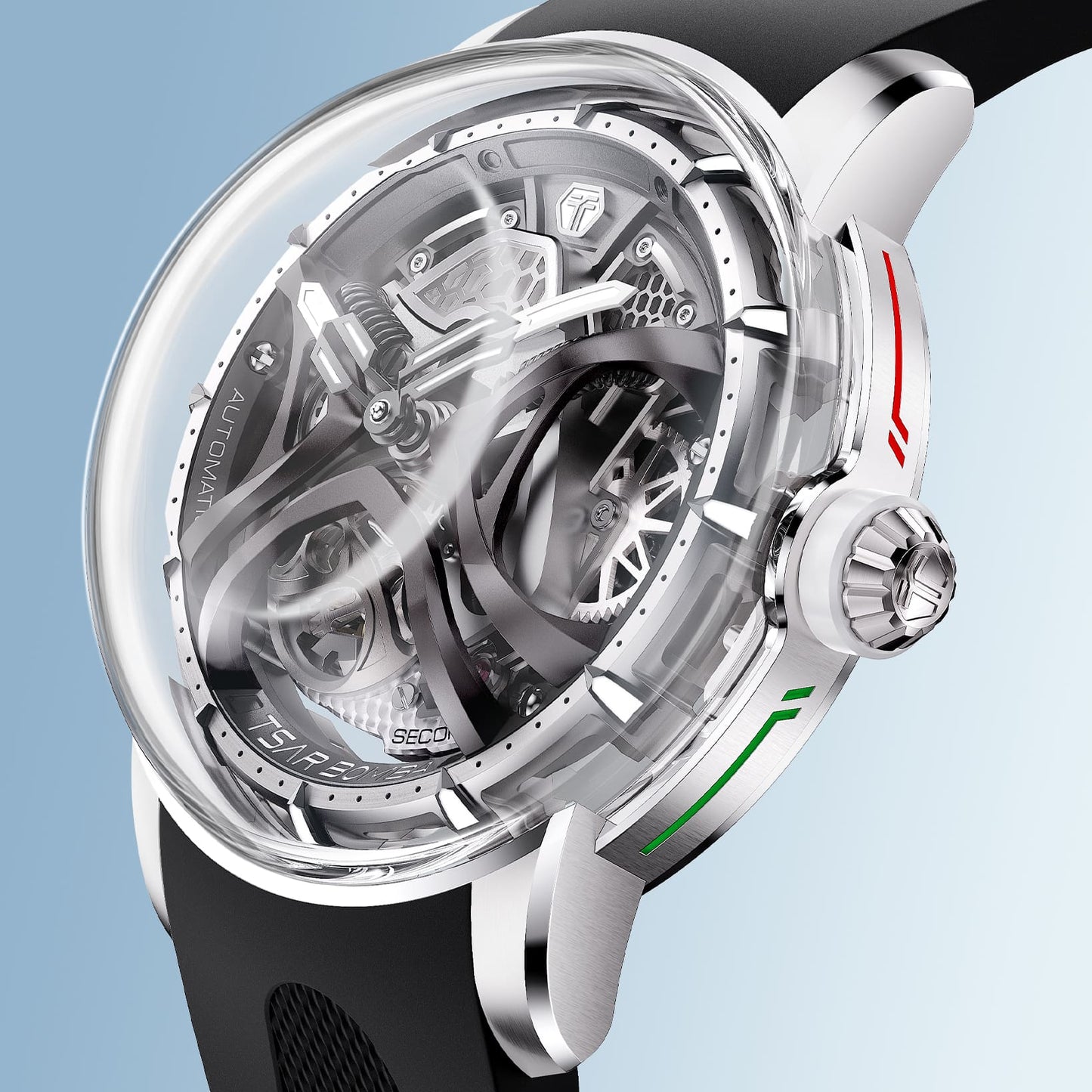 Tsarbomba Skunk Works T1 Men's Mechanical Watch Silicone Strap
