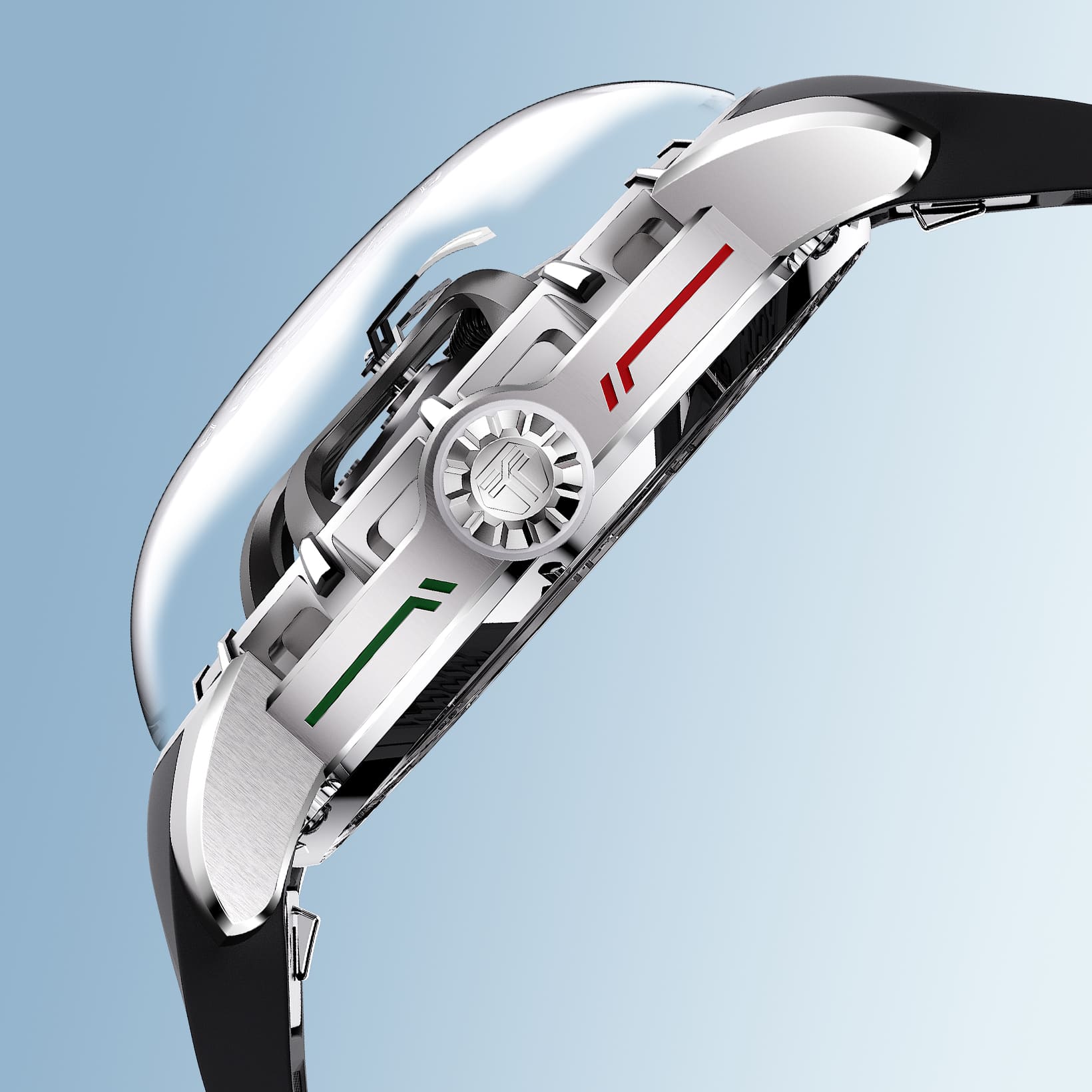 Tsarbomba Skunk Works T1 Men's Mechanical Watch Silicone Strap