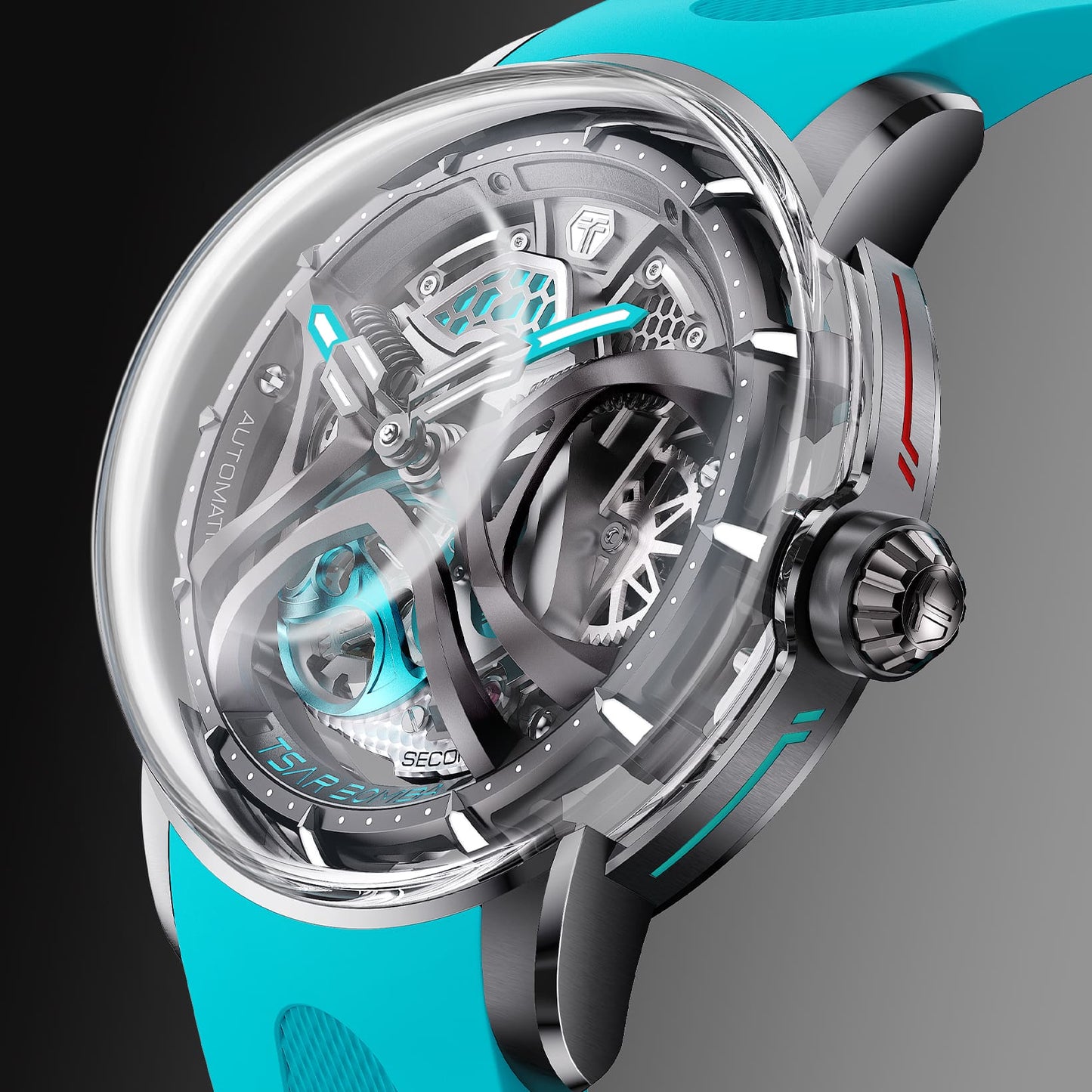 Tsarbomba Skunk Works T1 Men's Mechanical Watch Silicone Strap