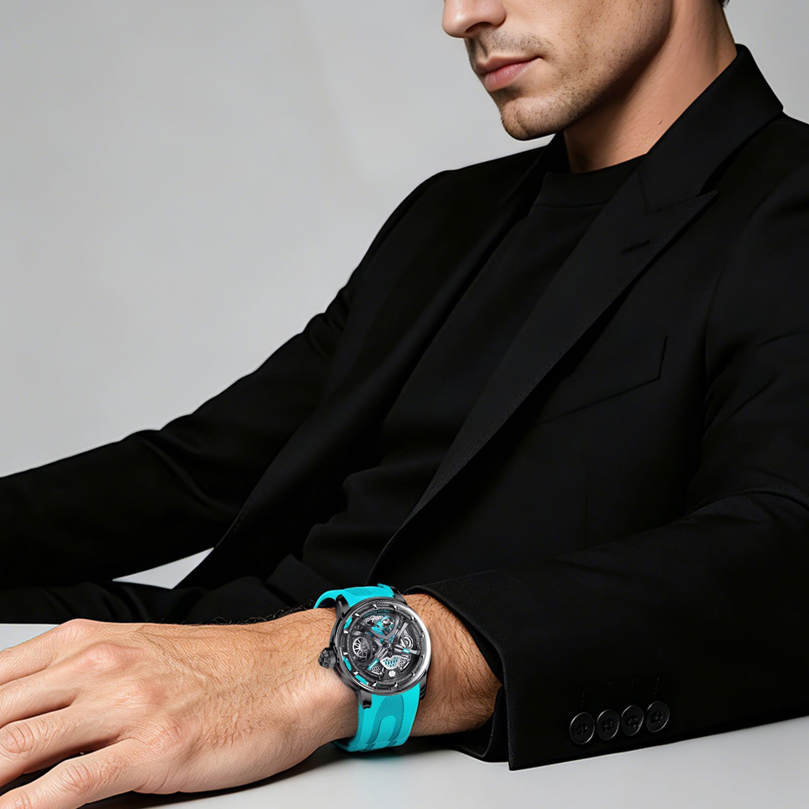 Tsarbomba Skunk Works T1 Men's Mechanical Watch Silicone Strap