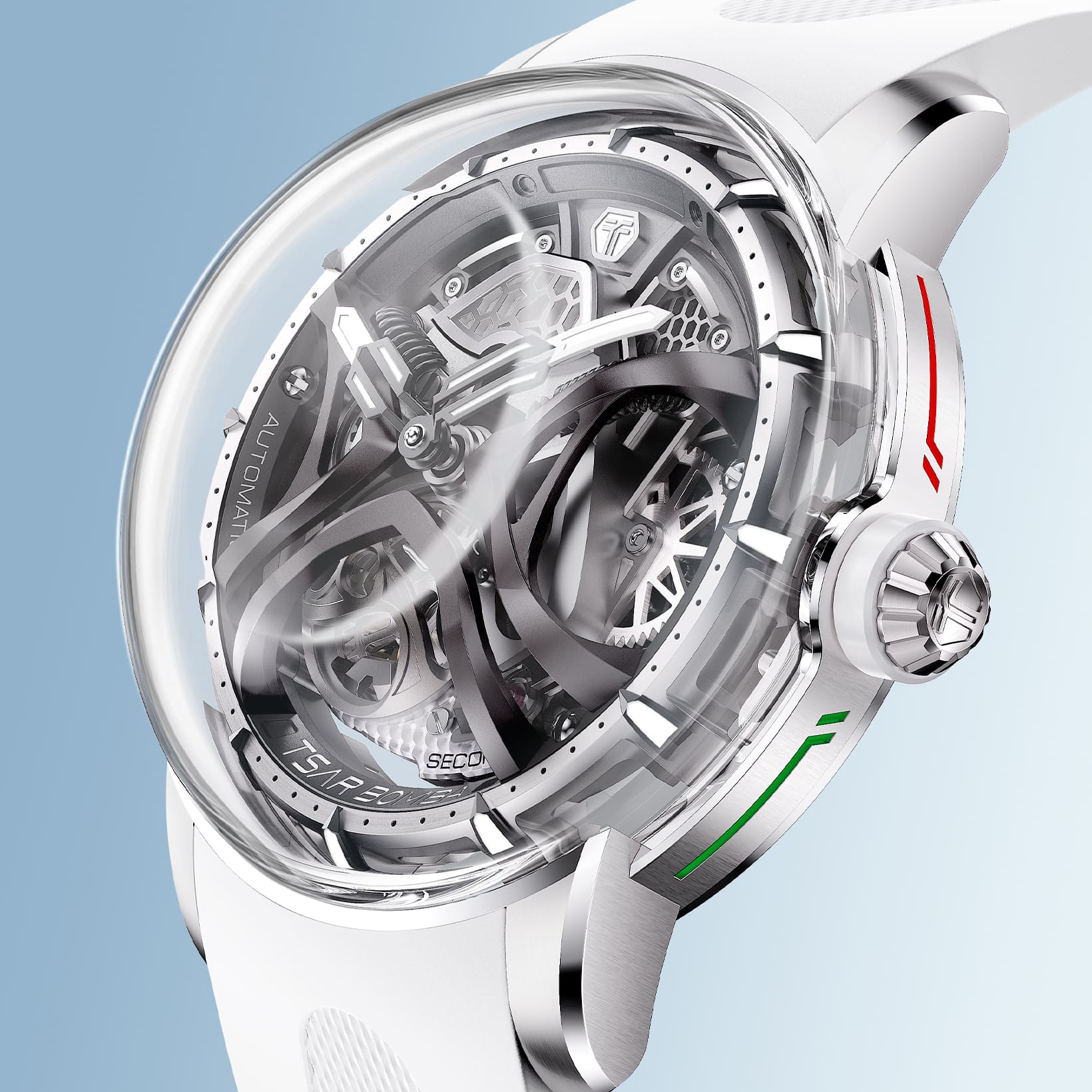 Tsarbomba Skunk Works T1 Men's Mechanical Watch Silicone Strap