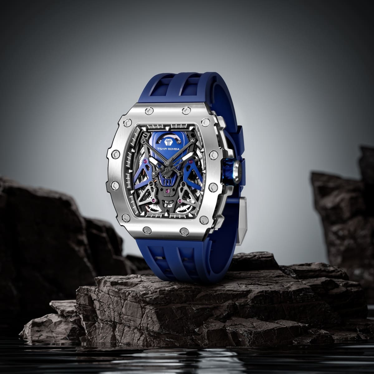 TSAR BOMBA Elemental TB8207A Men's Automatic Tonneau Wrist Watch