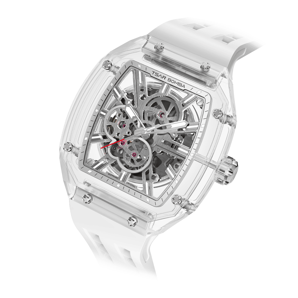 TSAR BOMBA TB8223 Women's Tonneau Skeleton Watch