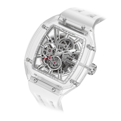 TSAR BOMBA TB8223 Women's Tonneau Skeleton Watch
