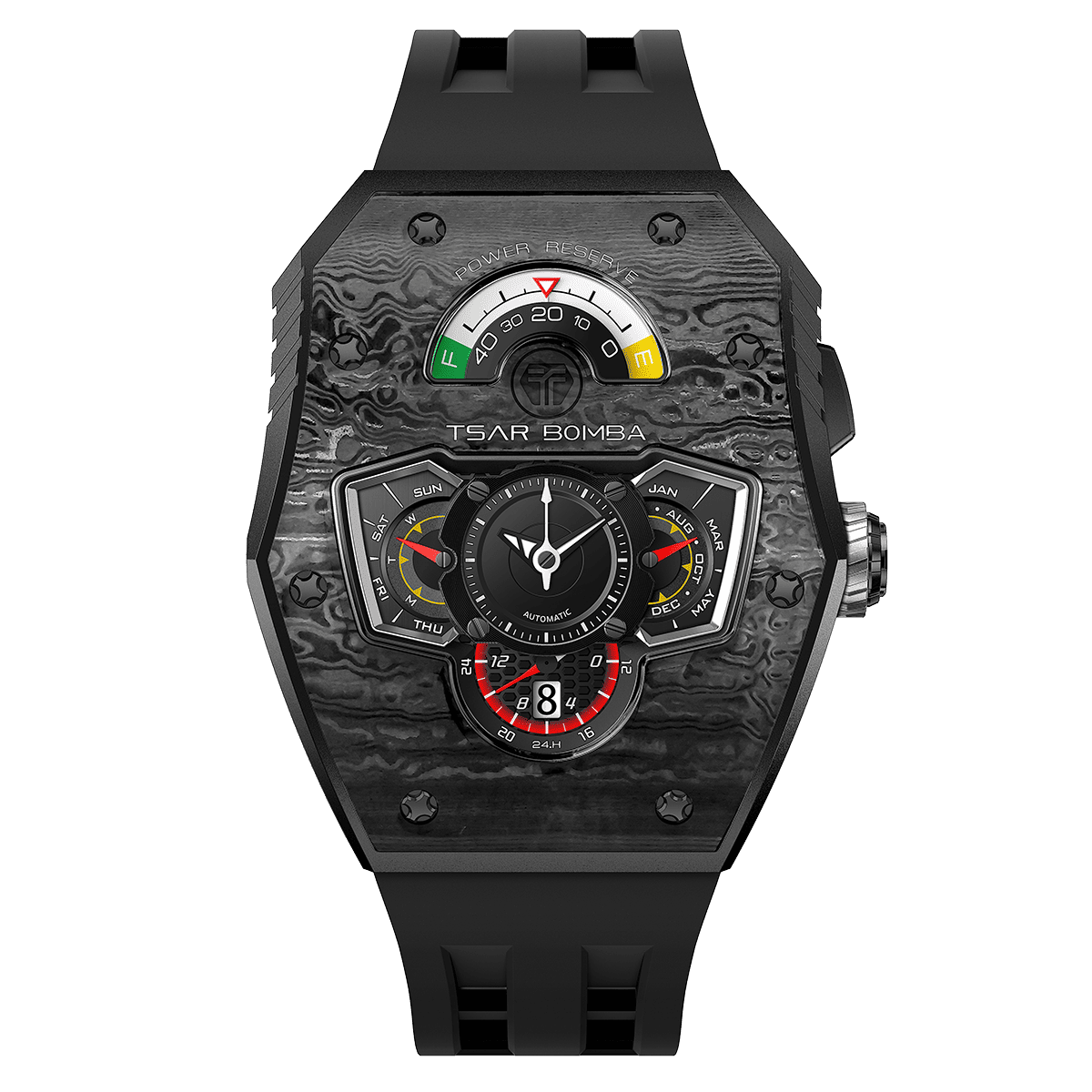 Tsarbomba Parallax Mechanical Watch Featuring Ceramic and Carbon Fiber