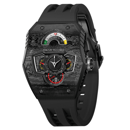 Tsarbomba Parallax Mechanical Watch Featuring Ceramic and Carbon Fiber
