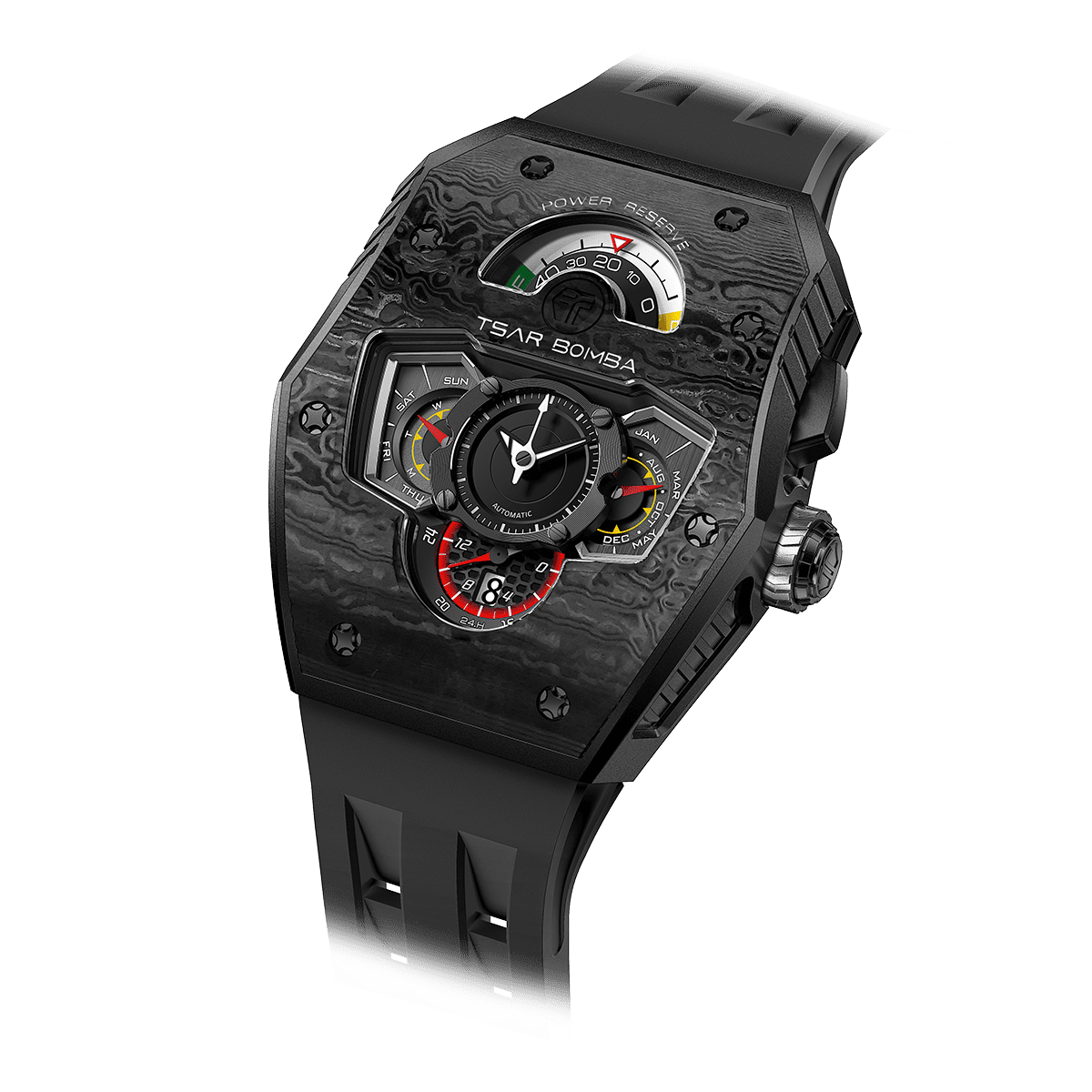Tsarbomba Parallax Mechanical Watch Featuring Ceramic and Carbon Fiber