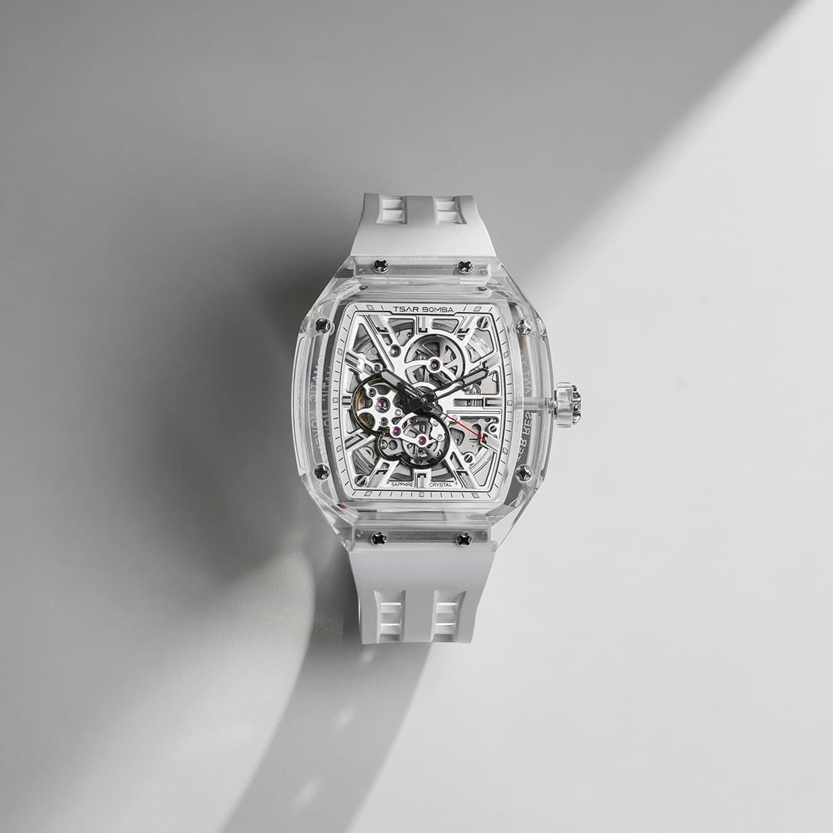 TSAR BOMBA TB8223 Women's Tonneau Skeleton Watch