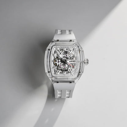 TSAR BOMBA TB8223 Women's Tonneau Skeleton Watch