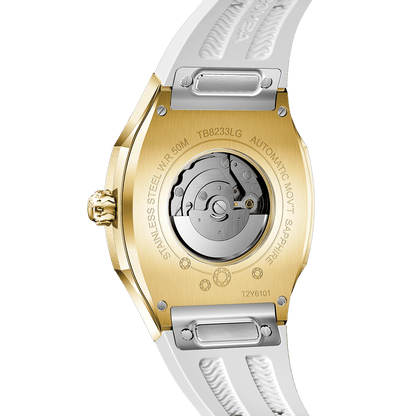 Tsarbomba Lumina Women's Tonneau Watch with Fluororubber Strap
