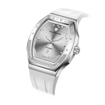 Tsarbomba Lumina Women's Tonneau Watch with Fluororubber Strap