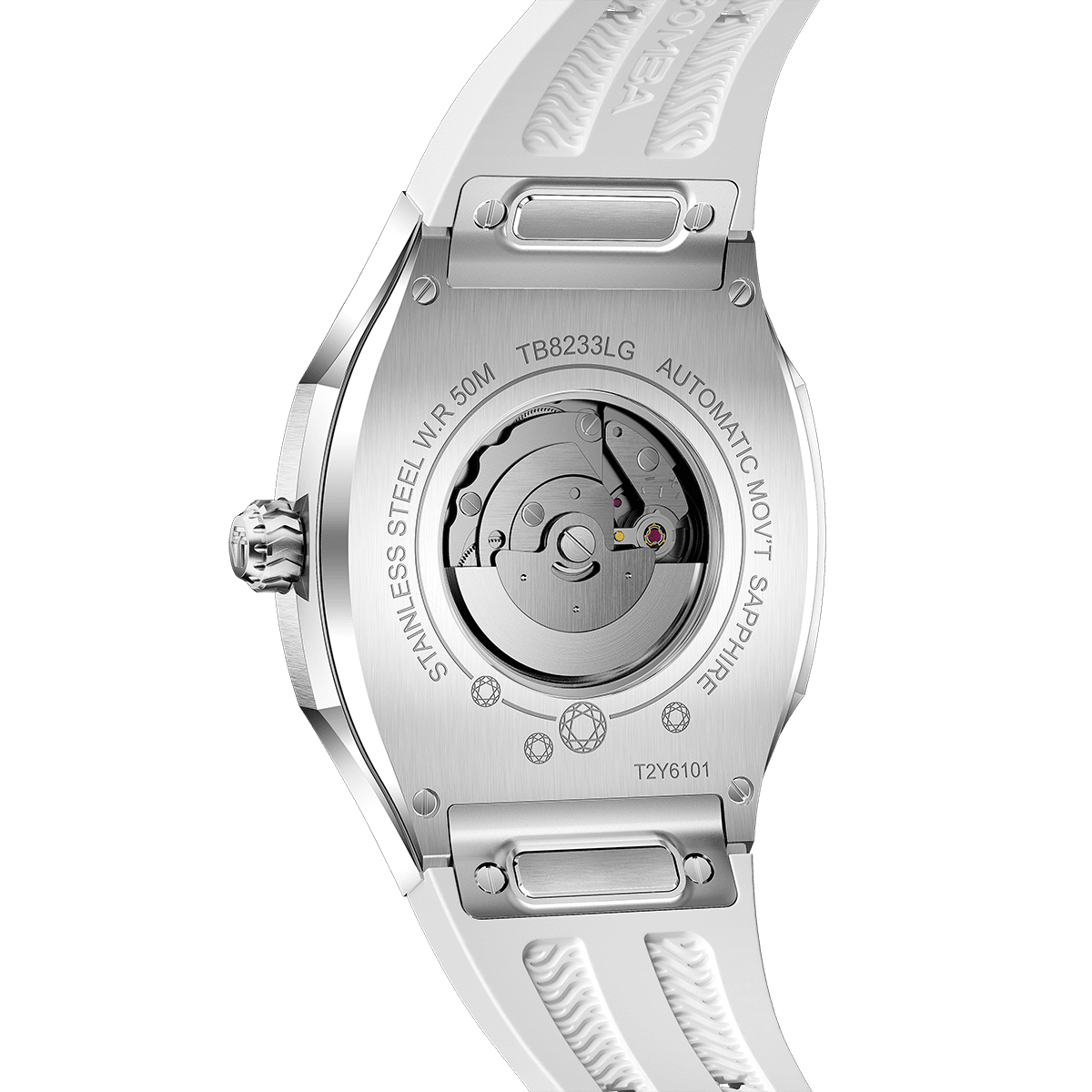 Tsarbomba Lumina Women's Tonneau Watch with Fluororubber Strap