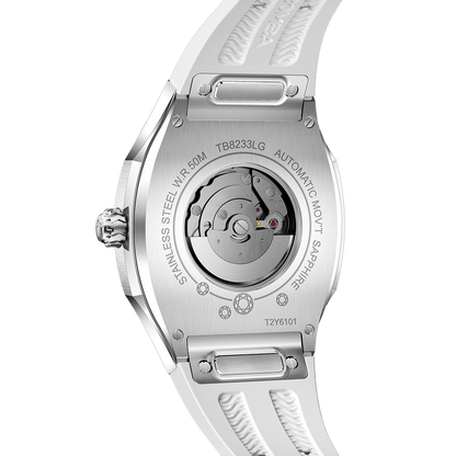 Tsarbomba Lumina Women's Tonneau Watch with Fluororubber Strap