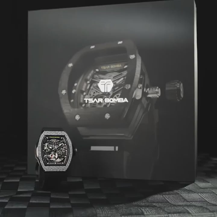 TSAR BOMBA Atomic TB8218D Automatic Watch Cubic Zirconia